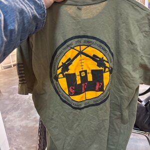 Semper Fi Firearms Training SFF Tactical Tee – OD Green – American Flag Sleeve”